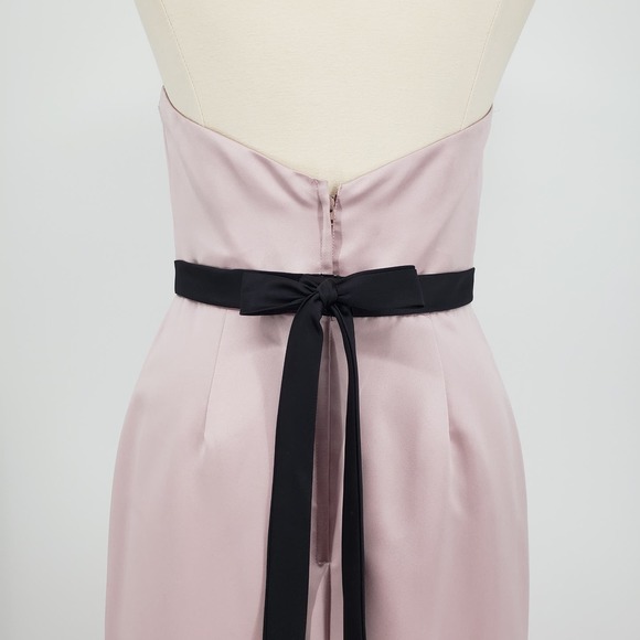 Alfred Angelo Strapless Dress 10 Long Evening Gown Beaded Mauve Pink Black 7284 - Picture 9 of 15